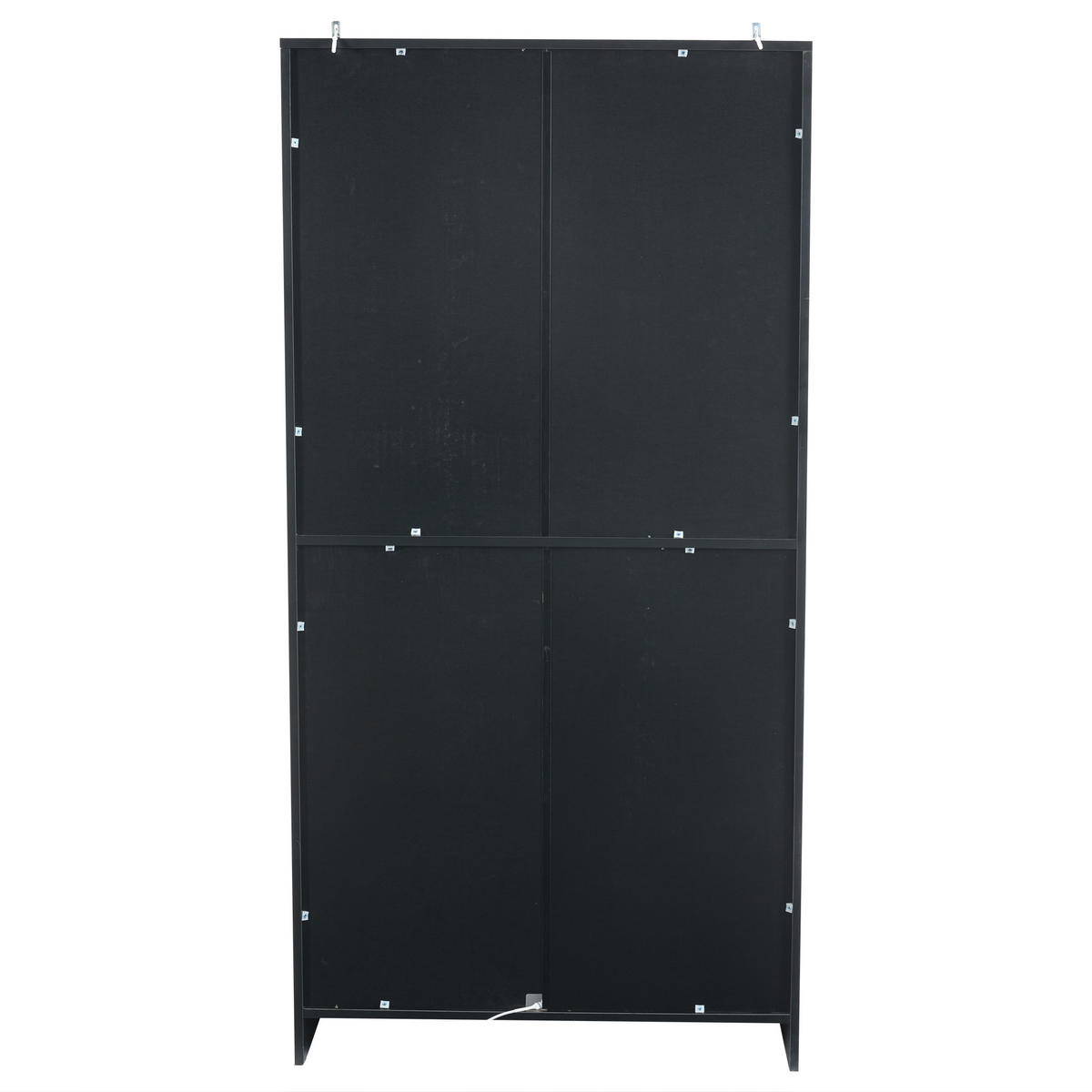 VITRINE aus Spanplatte mit Glastüren und App-LED, 80/40/160 cm, schwarz - Schwarz, Holzwerkstoff (40/160/80cm) - Redom