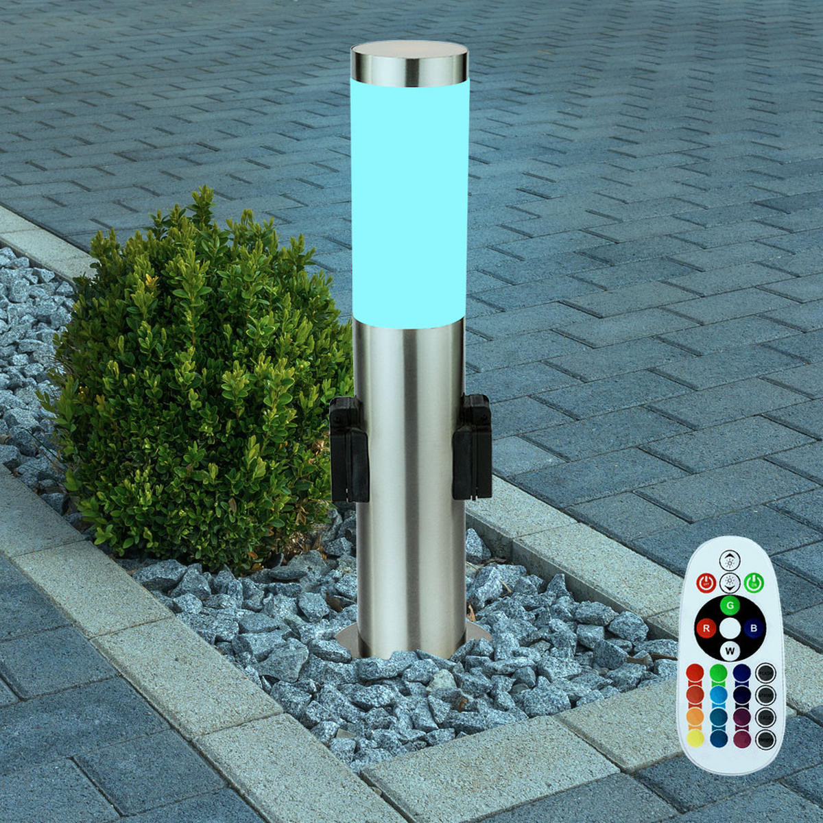LED WEGELEUCHTE Silber opal - Silberfarben, Metall (7.6/7.6/45cm)