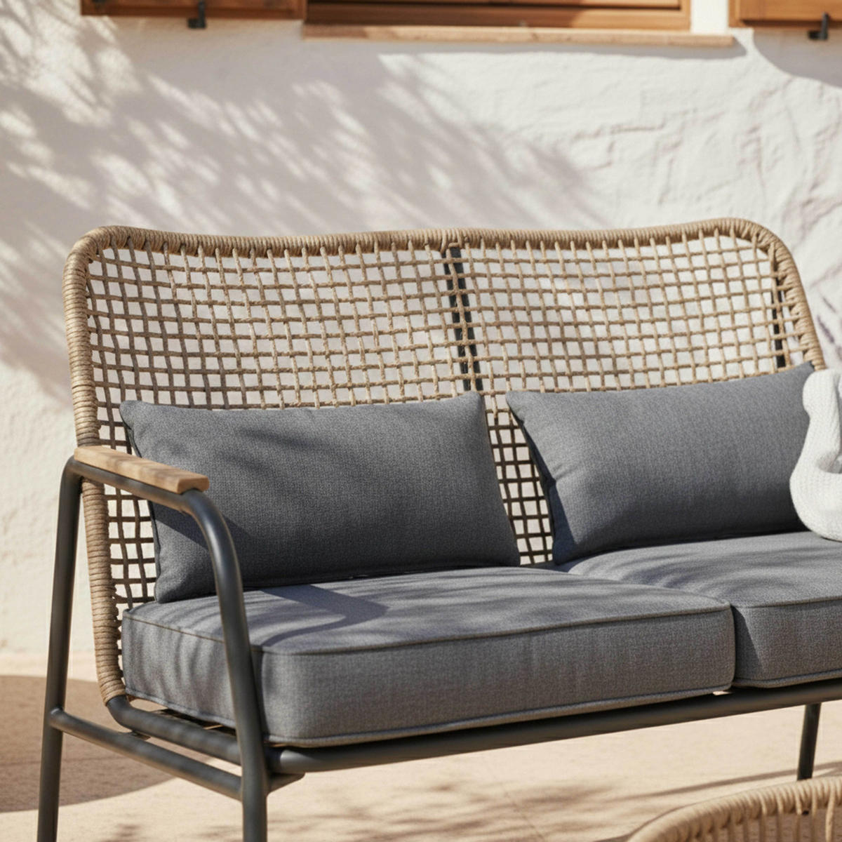 GARTENMÖBEL 4-Sitzer, Braun - Braun, Holzwerkstoff - Oviala