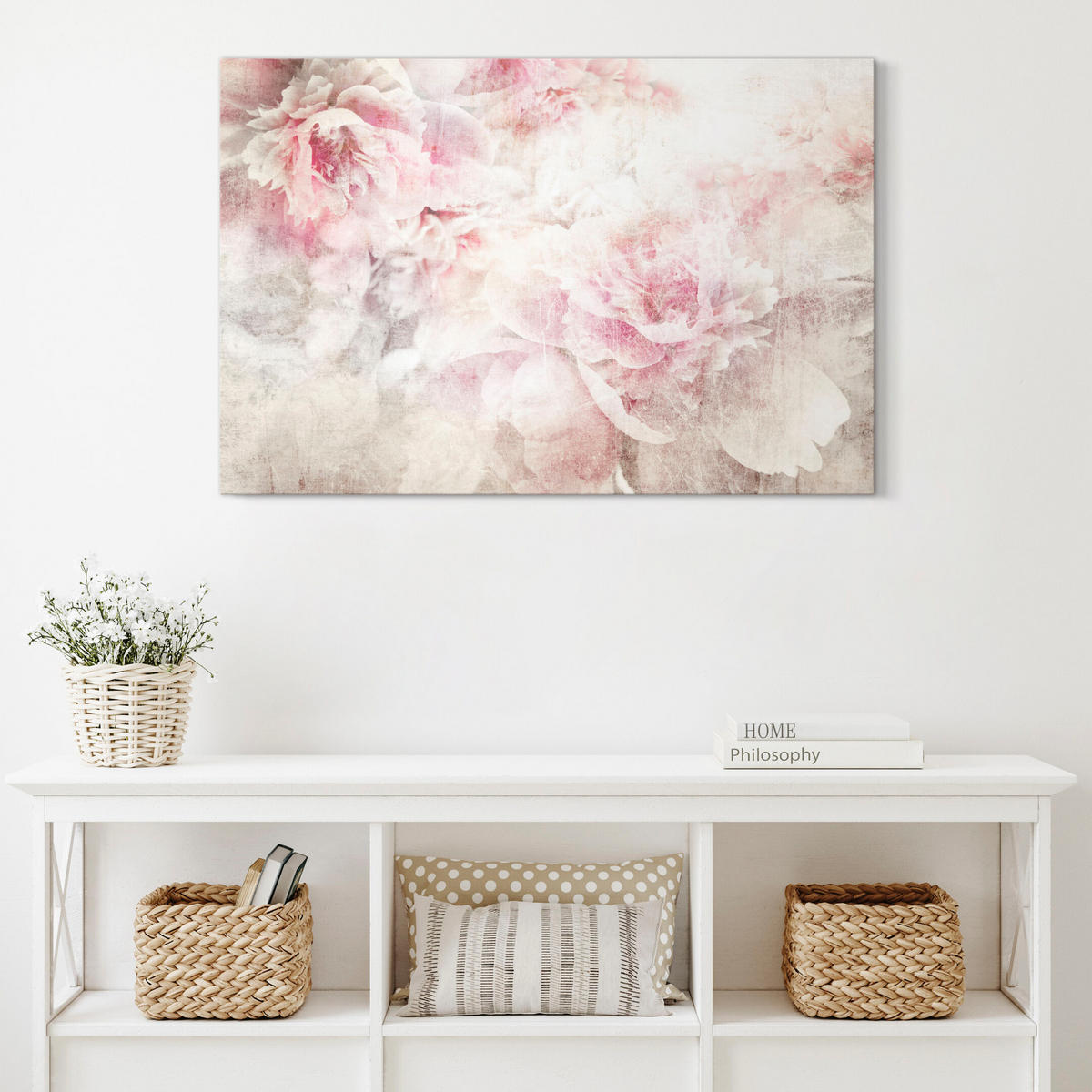 LEINWANDBILD Pfingstrosen 90x60 cm - Multicolor, Holz (90/60cm) - LUMASOUL