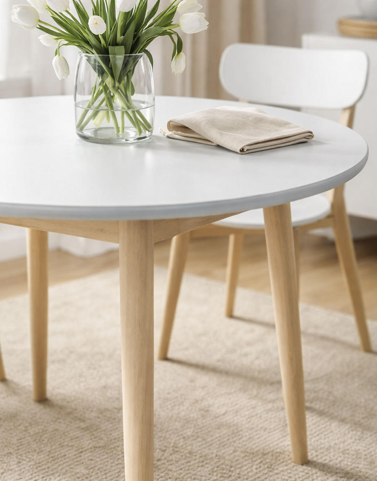 ESSTISCH Larson weiß / Eiche Sonoma 90 / 90 / 75cm - Eichefarben/Weiß, Holz/Holzwerkstoff (90/90/75cm) - Feldmann-Wohnen