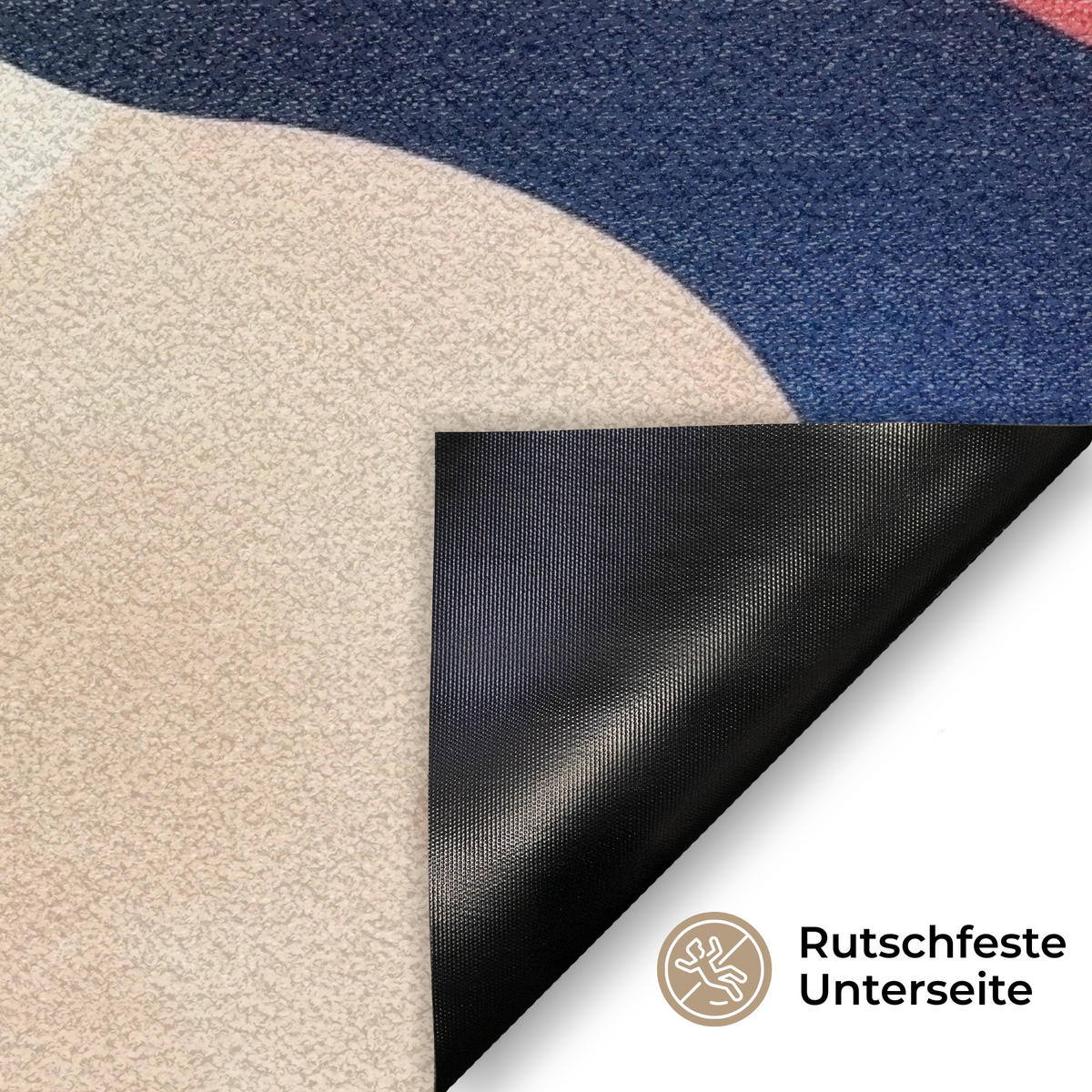 FUSSMATTE Abstrakt - Blau - Rosa Fußabtreter 60x40 cm - Multicolor, Kunststoff (60/40cm) - MuchoWow