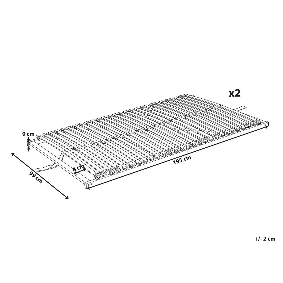 LATTENROST 180/200 cm Liry - Hellbraun/Braun, Holz (180/200cm) - Beliani