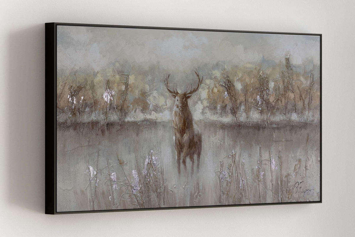 ACRYLBILD HANDGEMALT 120/60 cm - Beige/Braun, Holz/Textil (120/60cm) - KUNSTLOFT