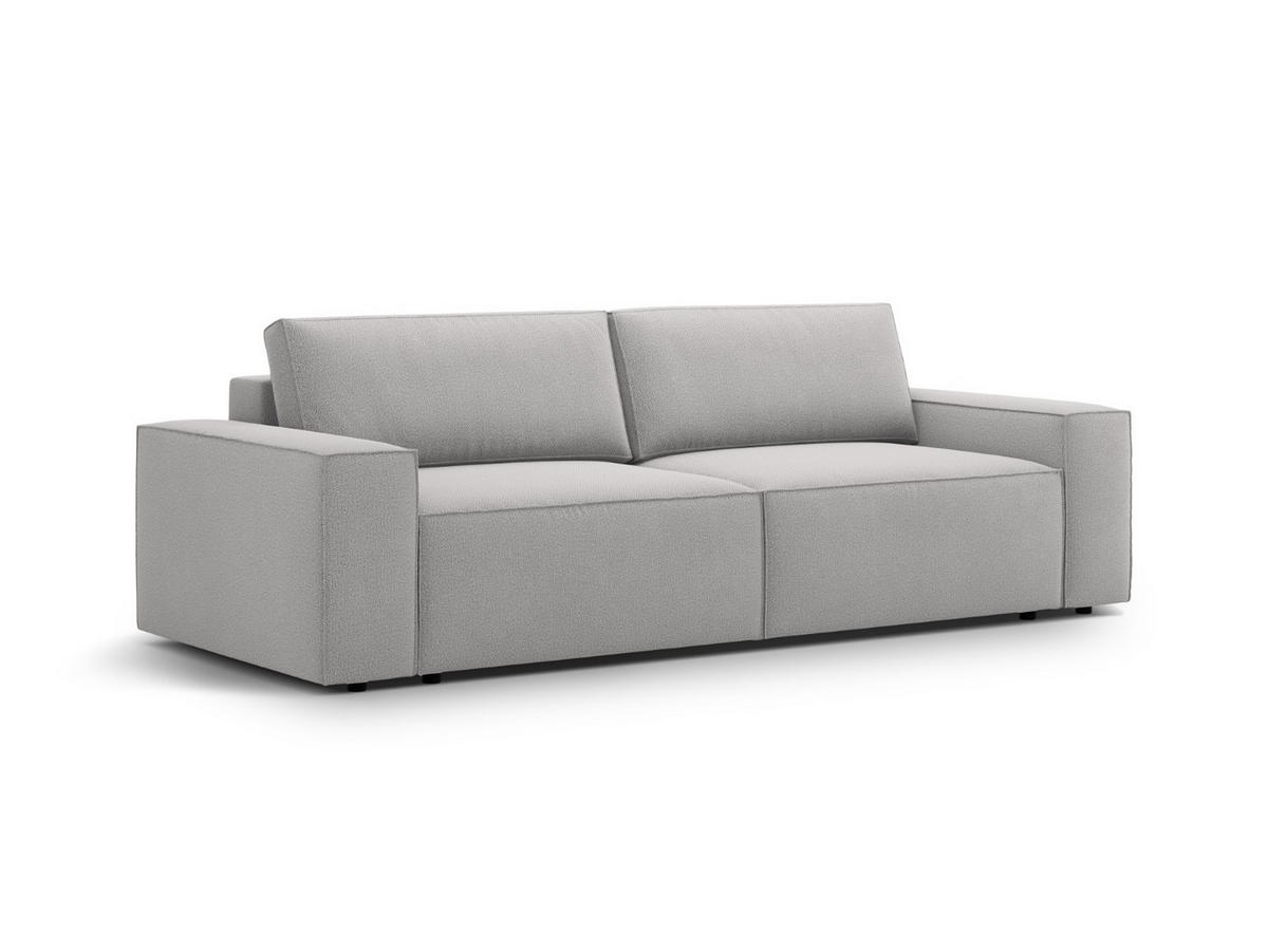SOFA ausklappbar mit Bettkasten Jodie aus strukturiertem Stoff hellgrau 3 Sitzplätze - Hellgrau, Textil (107/86/247cm) - Micadoni