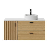 DOPPELWASCHTISCH - 120 cm x 46 cm - holz - naturfarben hell Sarone - Weiß, Holz (120/55/46cm) - Vente-Unique