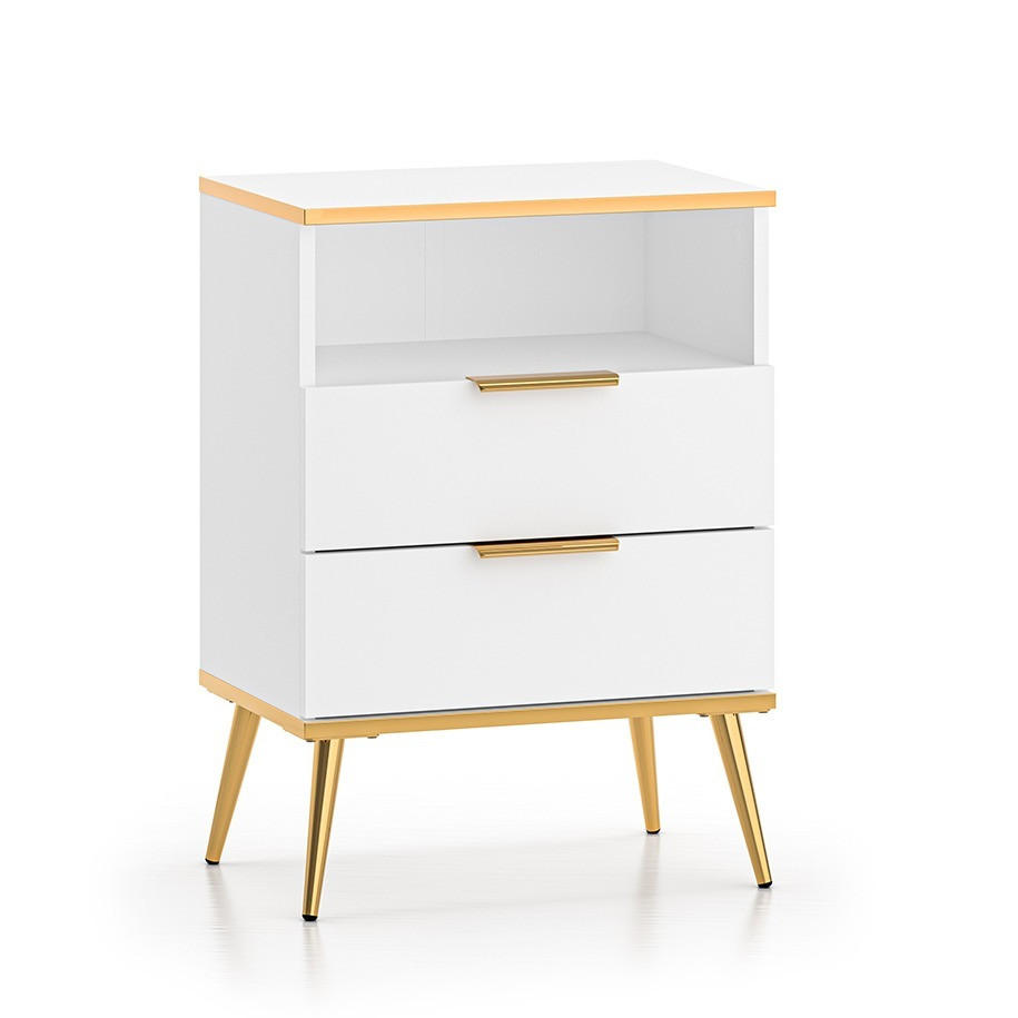NOČNÍ STOLEK Zora Bílá - bílá, kompozitní dřevo (50/70/34cm) - Petits-meubles