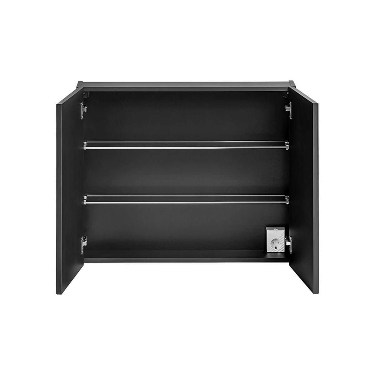 SPIEGELSCHRANK Puebla-56 - Schwarz, Holzwerkstoff (180/70/17cm) - Lomado