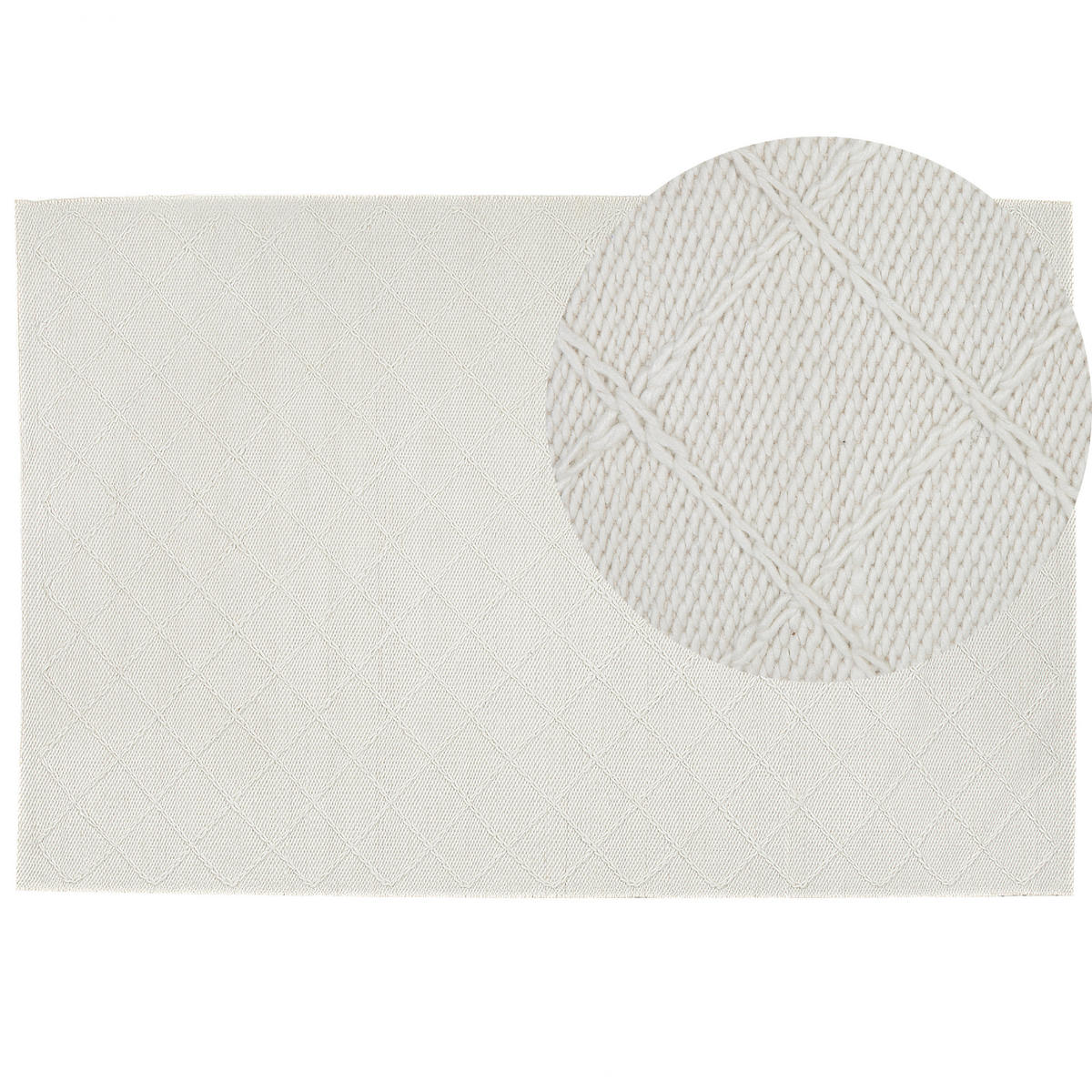 KURZFLOR-TEPPICH Ellek 230/160 cm - Weiß, Textil (160/230cm) - Beliani