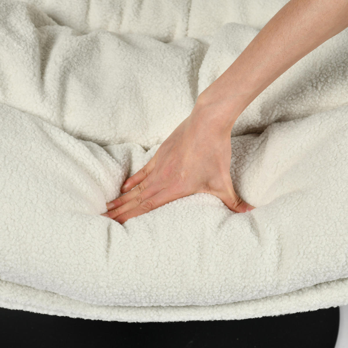 RELAXSESSEL in Schlingenstoff Weiß - Weiß, Textil/Metall (65/101.5/88.5cm) - Meubles Cosy