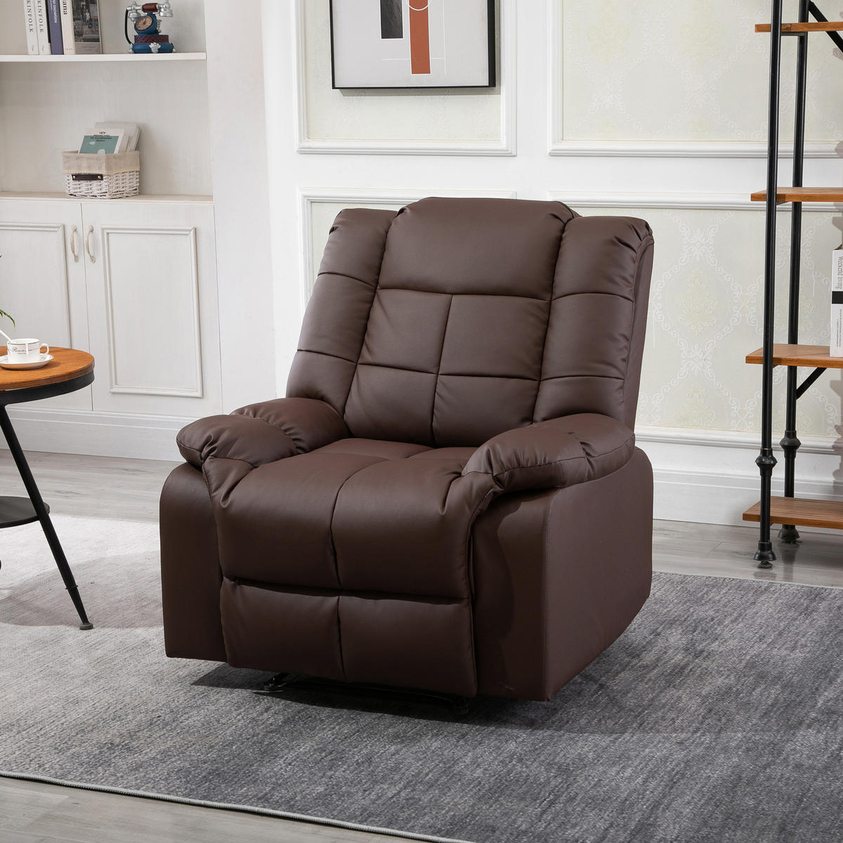MASSAGESESSEL, Kunstleder, Holz, Braun - Schwarz/Braun, Leder (99/99/94cm) - HOMCOM