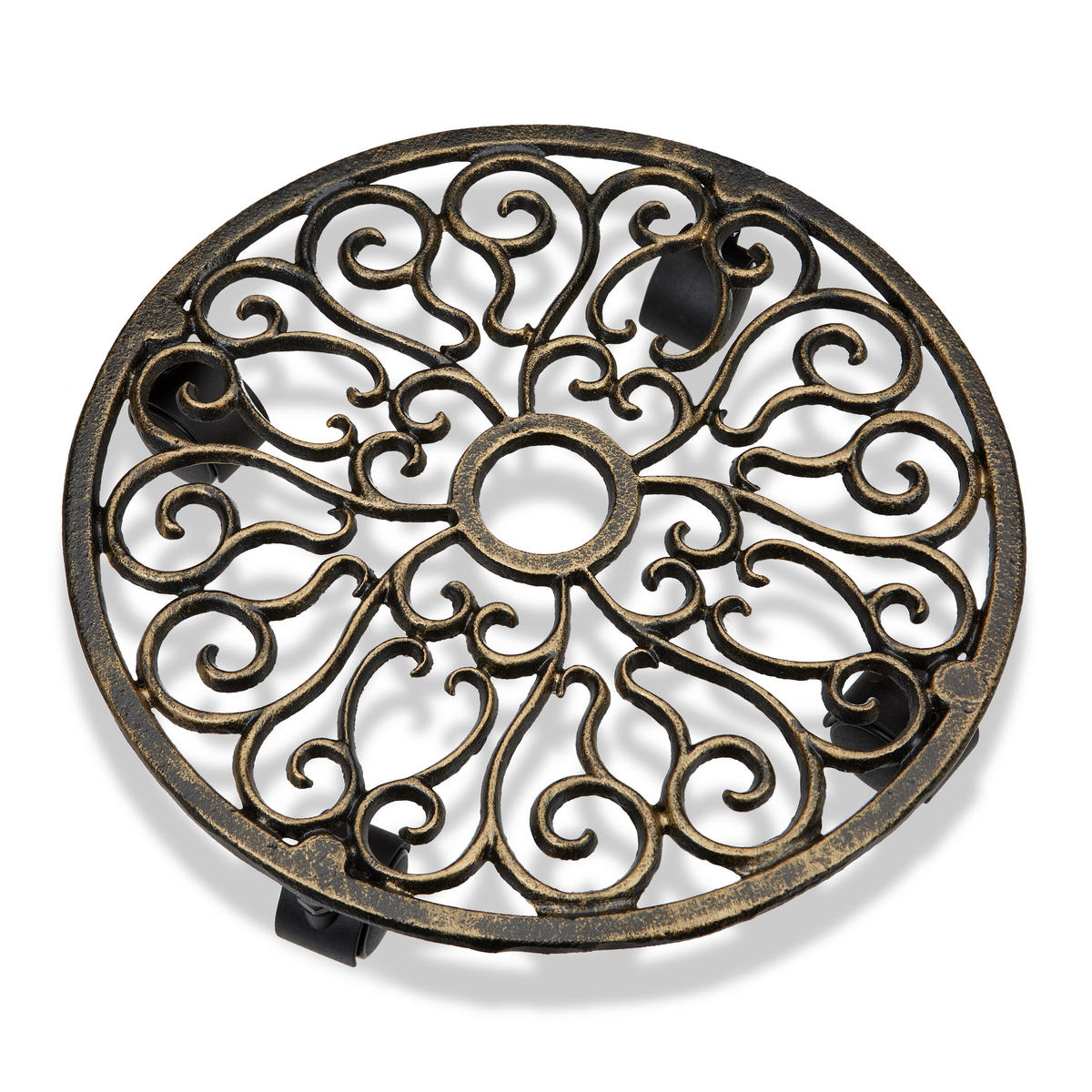 2xPFLANZENROLLER - Schwarz, Kunststoff/Metall (34/7.5/34cm) - Relaxdays