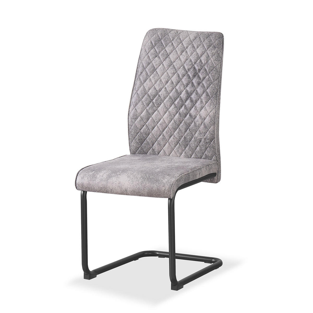 SCHWINGSTUHL THEO Grau 4 Stück - Grau, Textil/Metall (44/98/58cm) - B&D Home