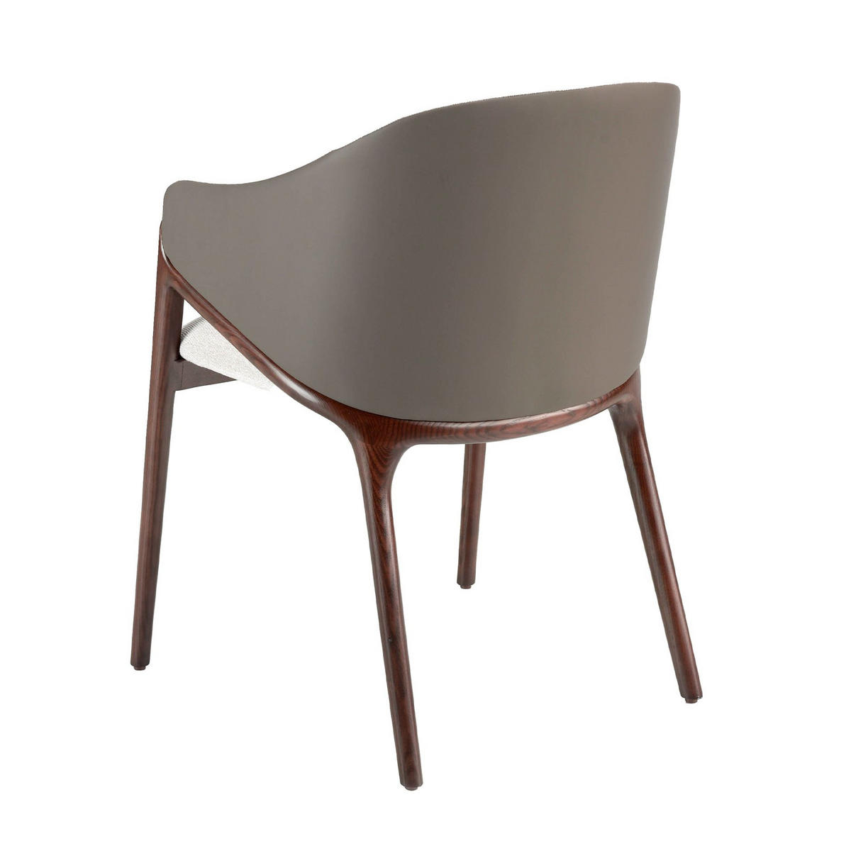 STUHL Kunstleder aus beigem Stoff und dunklem Nerz 56/60/78 cm - Fango/Beige, Leder/Holz (56/78/60cm) - ANGEL CERDA