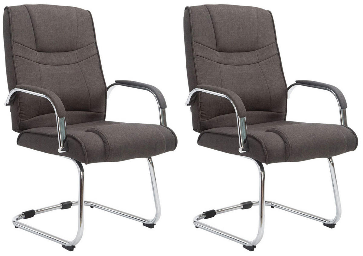 SCHWINGSTUHL 2er Set Stoff dunkelgrau - Dunkelgrau, Textil/Metall (60/104/67cm) - CLP