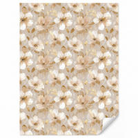 TAPETE - Blumen - künstlerisch - Gold - 200x280 cm - Beige, Papier (200/280cm) - OnlyWow