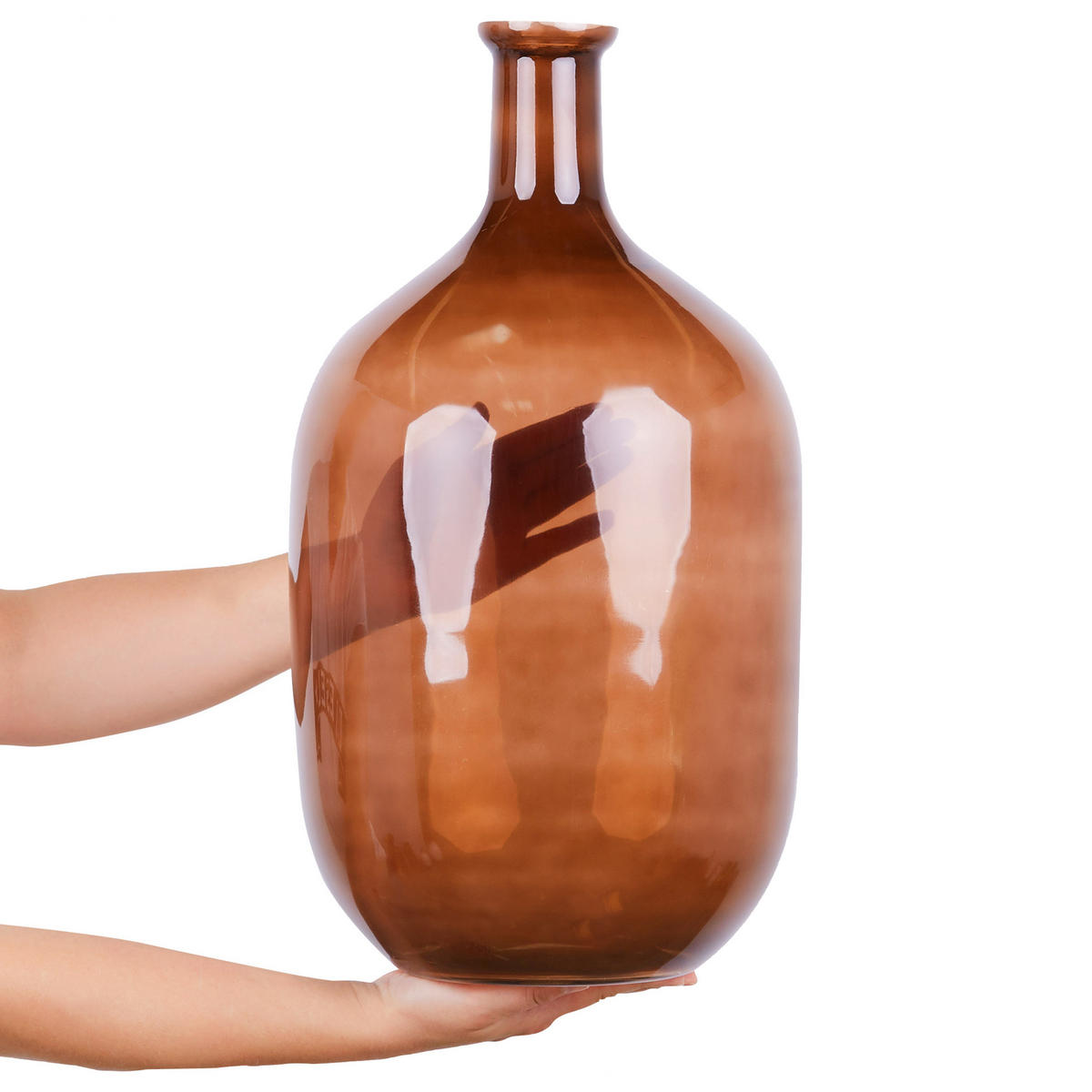 DEKOVASE Glas braun Dalchini - Braun, Glas (51cm) - Beliani