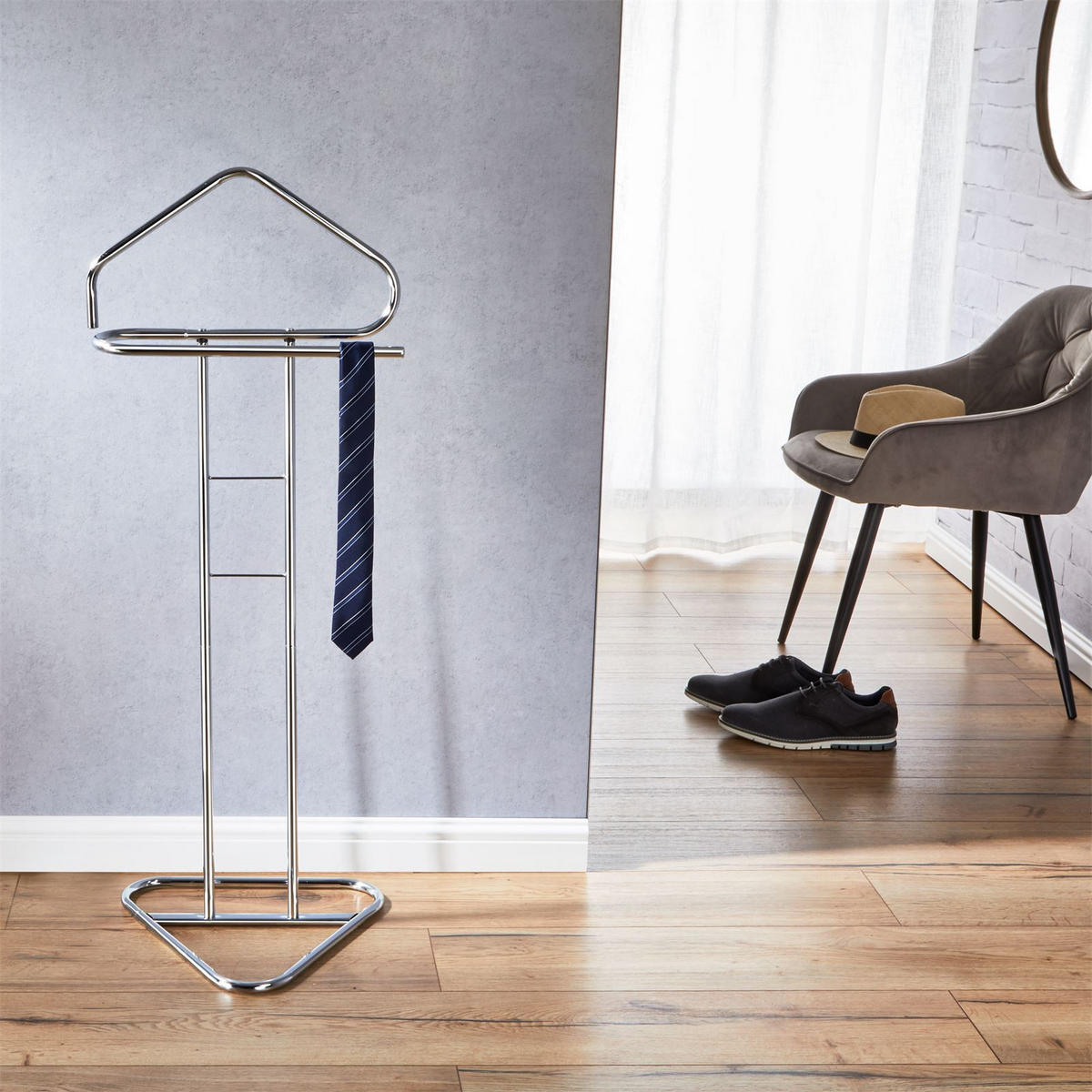 HERRENDIENER CAMILO chrom - Chromfarben, Metall (45/107/36cm) - IDIMEX