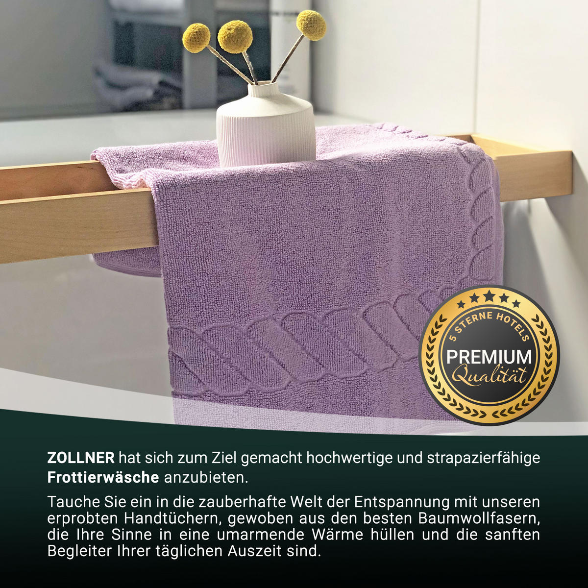 BADEMATTE, 2er-Set, 50x70 cm, 100% Baumwolle, Lila - Flieder, Textil (50/70cm) - Zollner