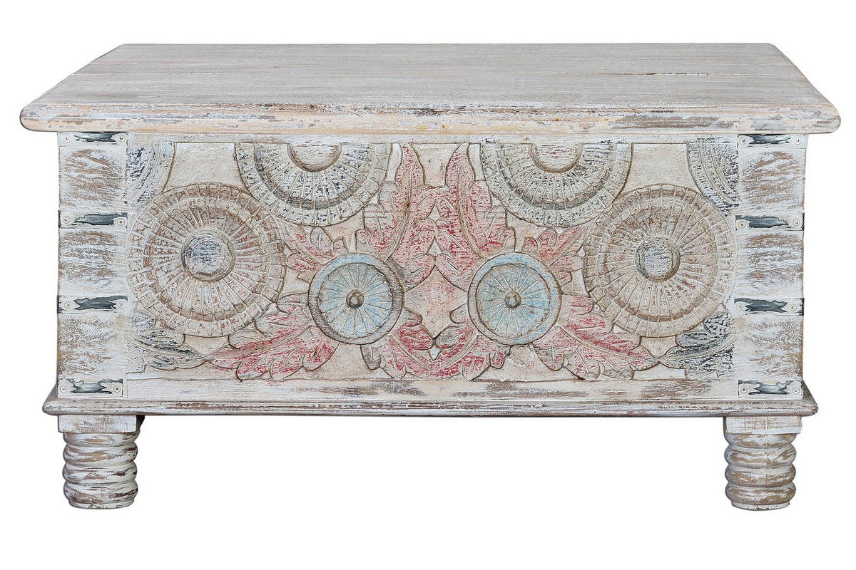 COUCHTISCH aus Mangoholz - Chromfarben, Holz (90/90/45cm) - Giner y Colomer