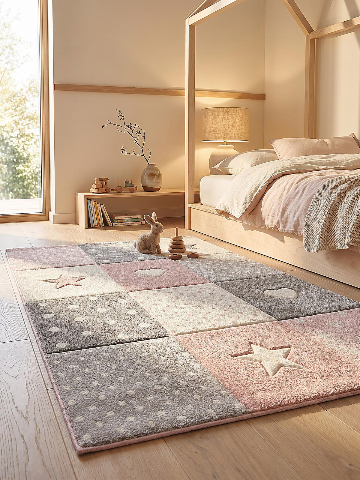 SPIELTEPPICH IDRO Patchwork Polypropylen Pink 80 x 150 cm - Rosa, Textil (80/150cm) - KADIMA DESIGN
