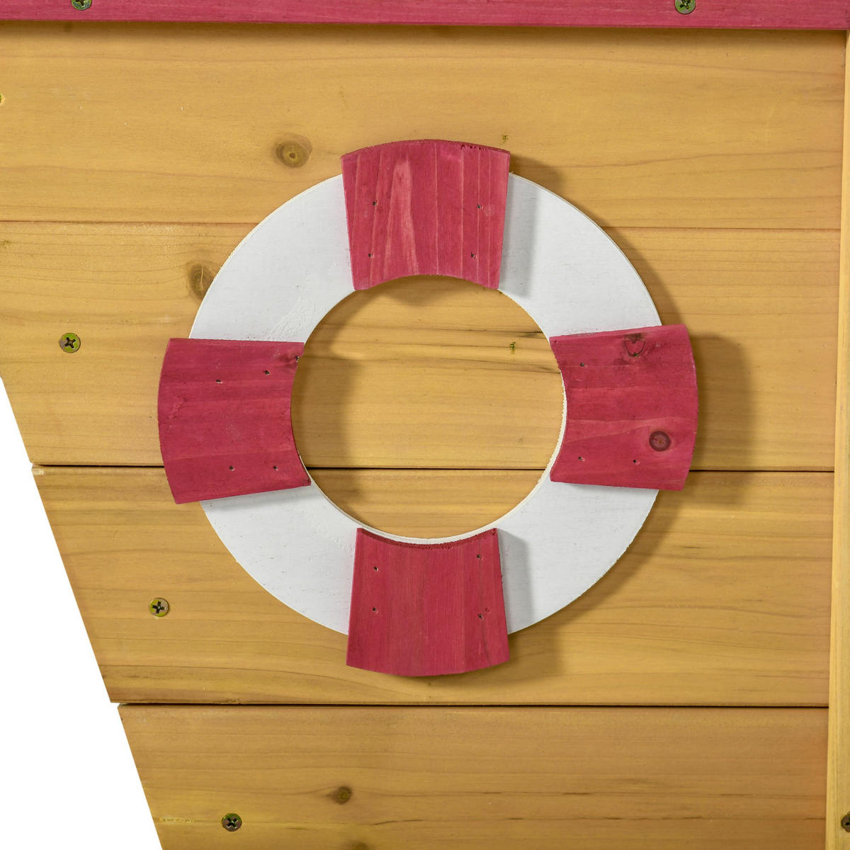 SANDKASTEN DE-18746 Piratenschiff mit Sonnensegel & Schatztruhe Holz - Orange, Holzwerkstoff (160/70/103cm) - ComfortXL