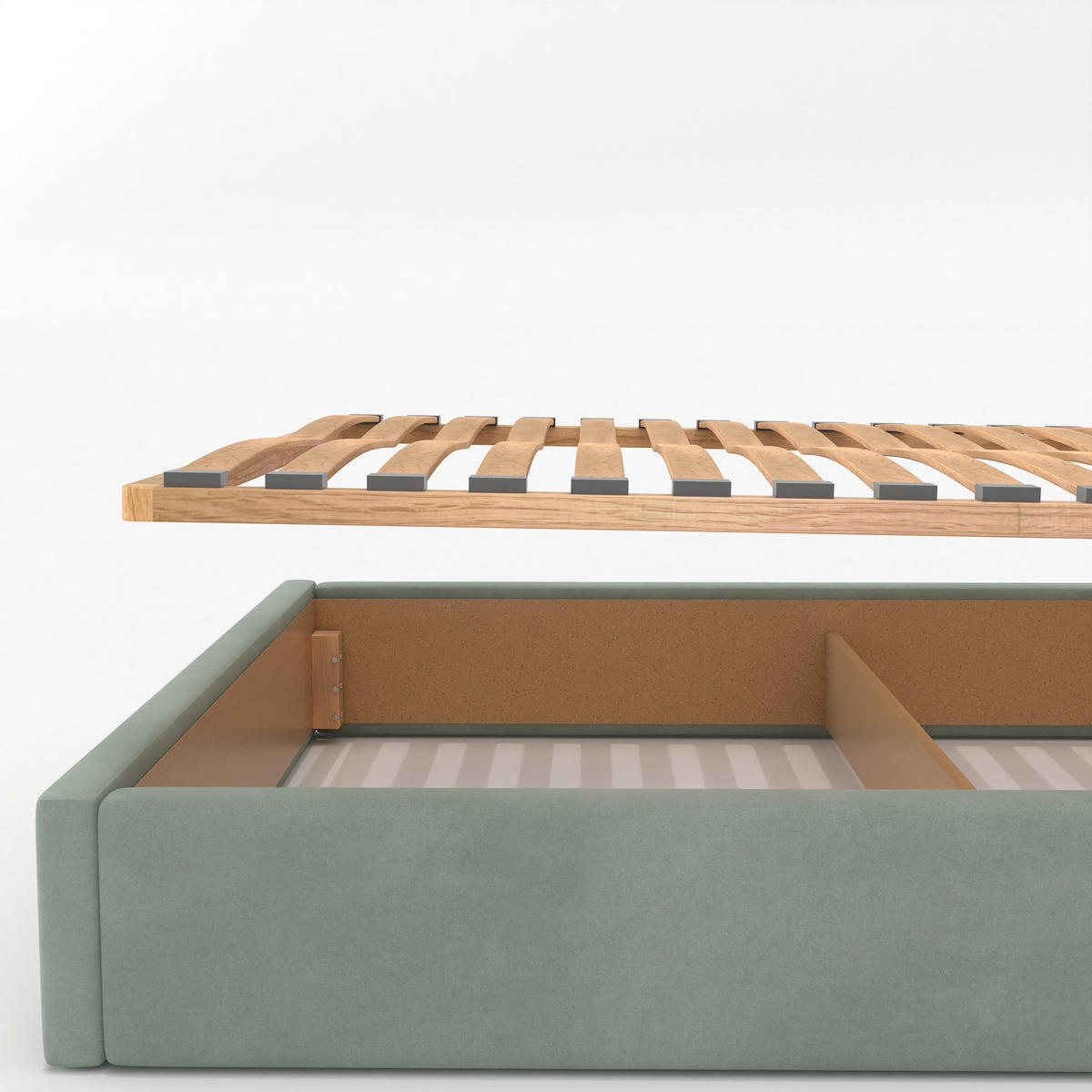 POLSTERBETT 140x200cm Bett mit Stauraum Lattenrost Mint - Mintgrün, Holz/Holzwerkstoff (140/200cm) - Muralo
