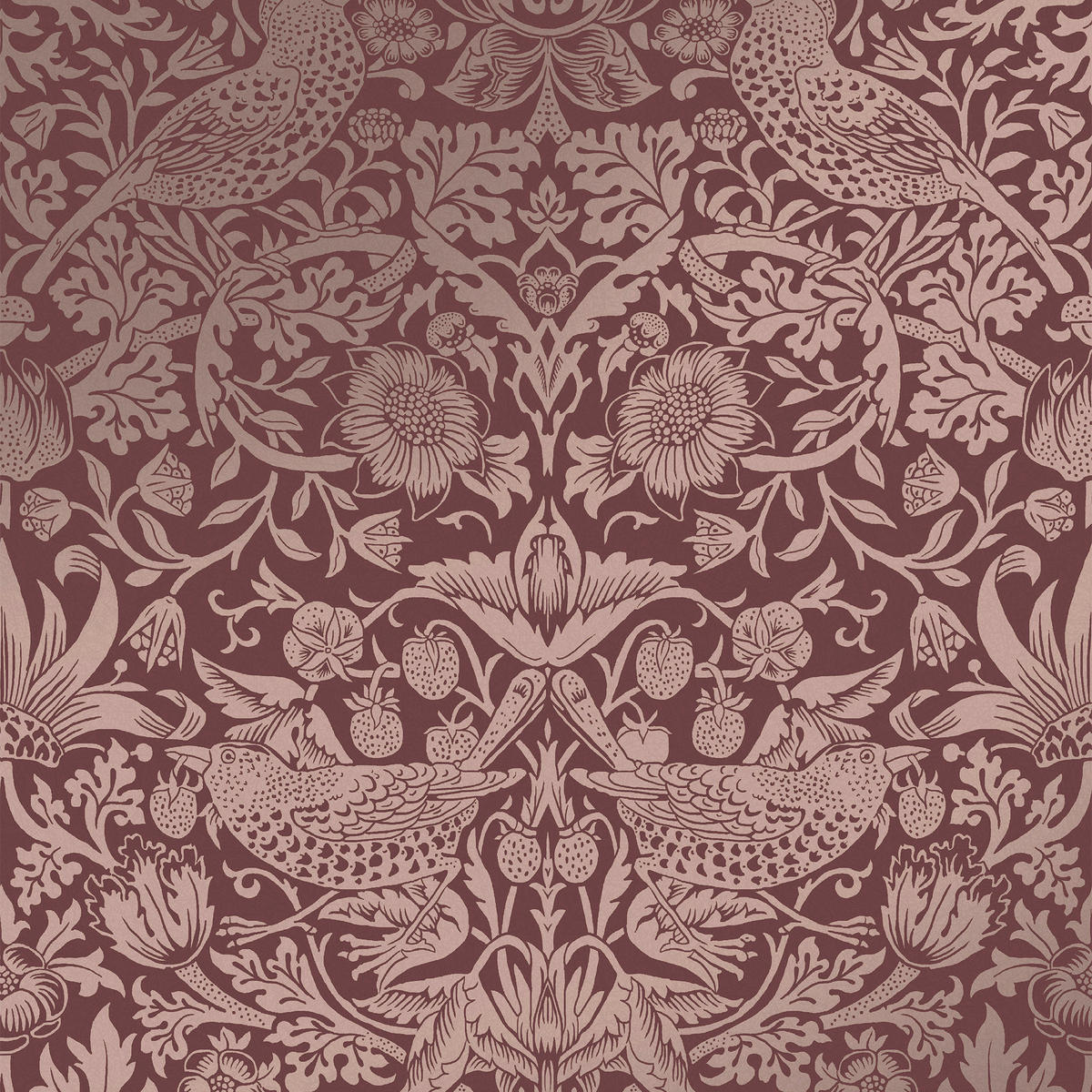 VLIESTAPETE Erdbeerdieb Faseriges Burgund - Rot, Papier/Kunststoff (52/1000cm) - Graham & Brown