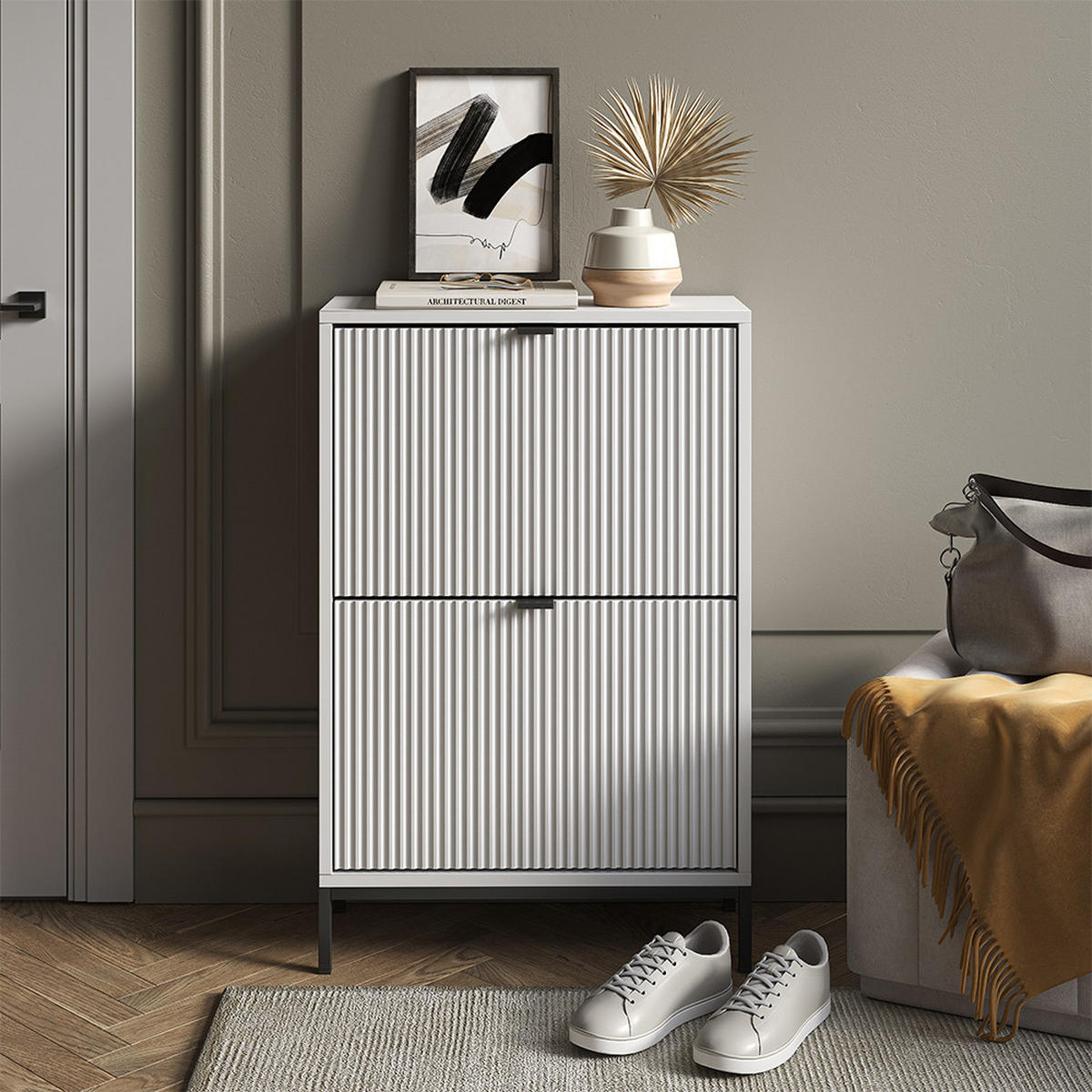 BOTNÍK NA BOTY Eliza Bílá - bílá, kompozitní dřevo (60/92/24cm) - Vicco