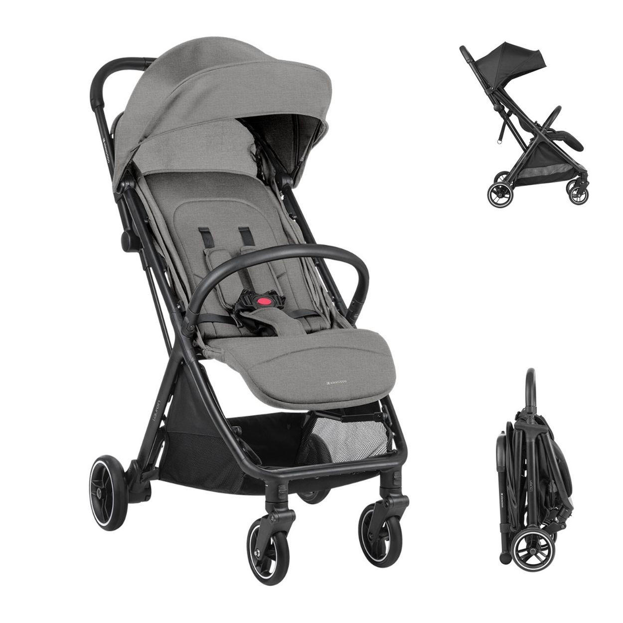 BUGGY Lauren grau verstellbar faltbar Aluminiumrahmen bis 22 kg - Hellgrau, Metall (68/55/105cm) - Kikka boo