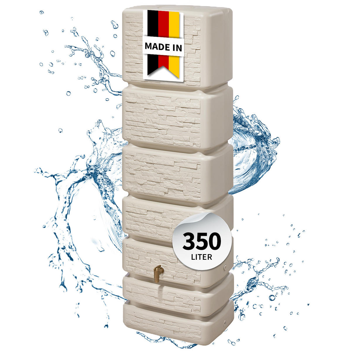 WANDTANK 350 L, sandbeige - Beige, Kunststoff (39/184/60cm) - 4rain