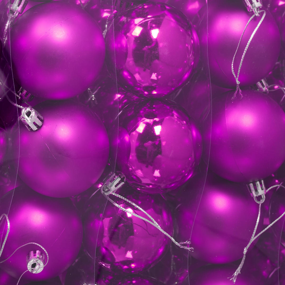 100XWEIHNACHTSKUGELN - Pink, Kunststoff (6/7/6cm) - Relaxdays
