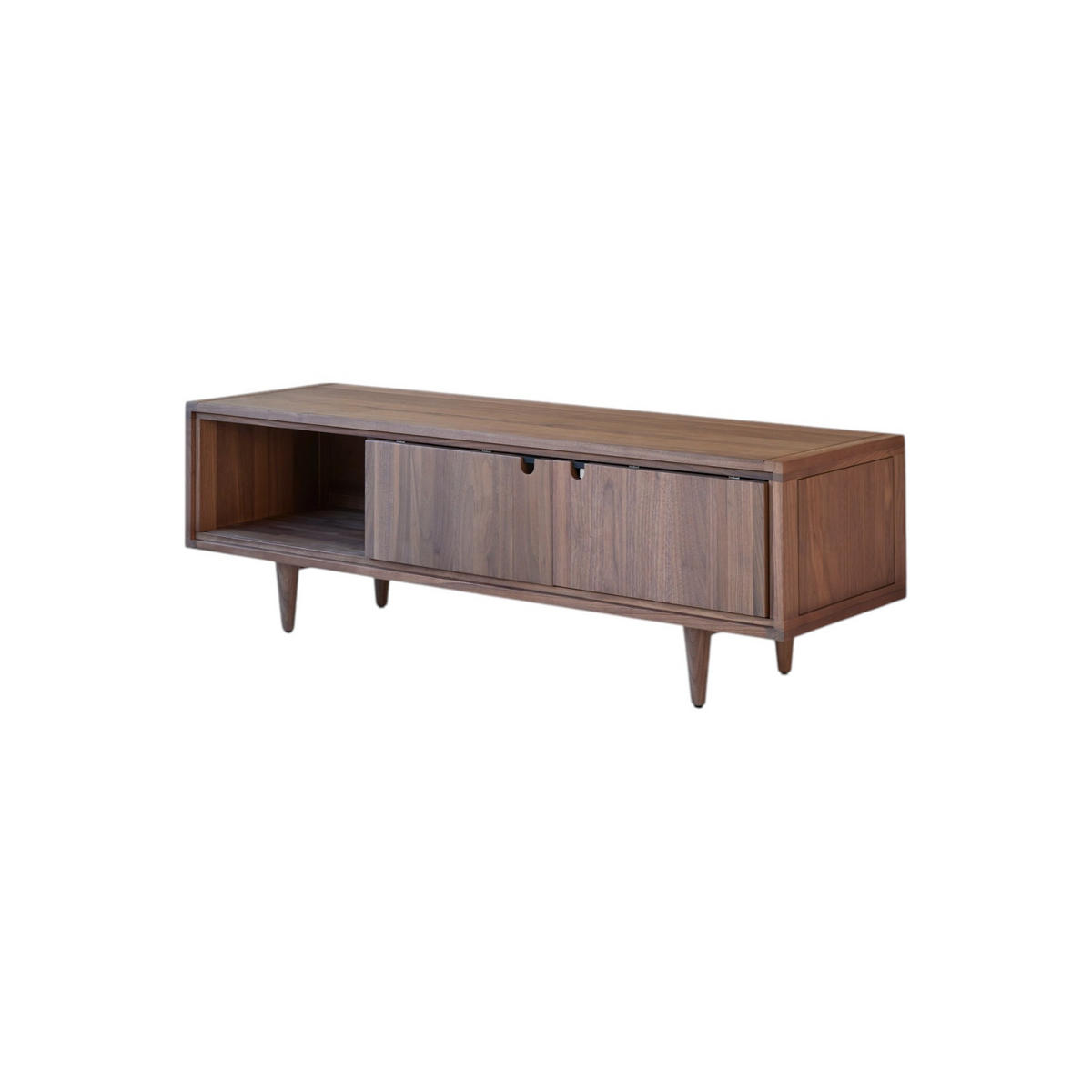 TV-SCHRANK Jonàk Dunkelbraun aus Walnuss - Dunkelbraun, Holz (140/45/45cm) - Tikamoon