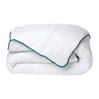 BETTDECKE recycelt - 200 x 200 cm - 350gr/ m² - Microfaser - Weiß & Blau - ROSA von DREAMEA - Weiß, Textil (200/200cm) - Vente-Unique