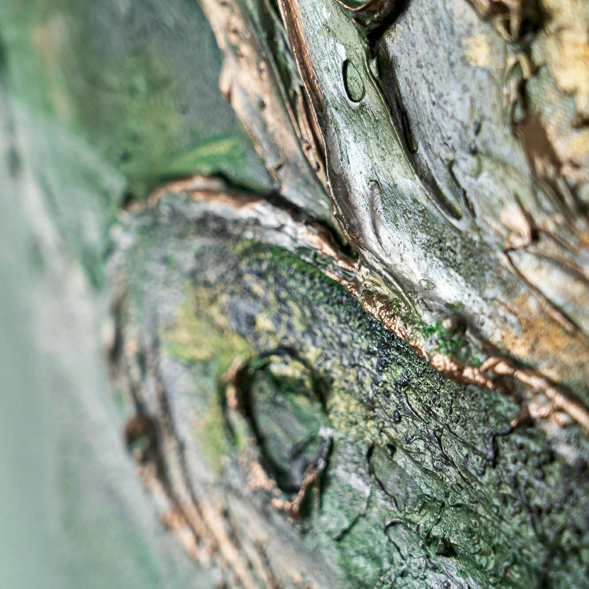 GEMÄLDE Uranus nachtleuchtend 70 cm - Grün, Holz (70/4cm) - YS-art gallery