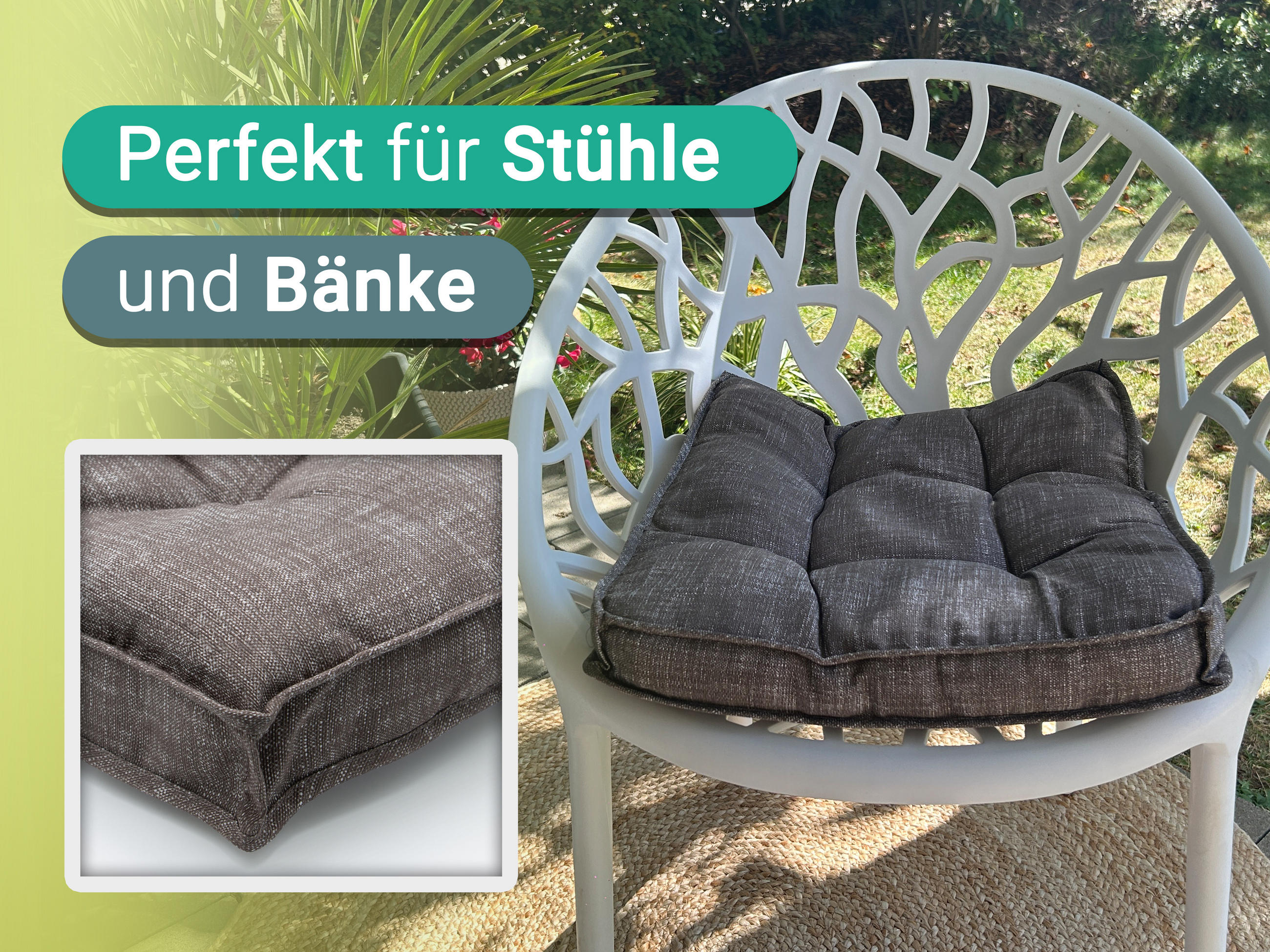 STUHLKISSEN, 4er-Set, 40x 40 cm, 55% Baumwolle, 45% Polyester, Braun - Braun, Textil (40/40/6cm) - Zollner