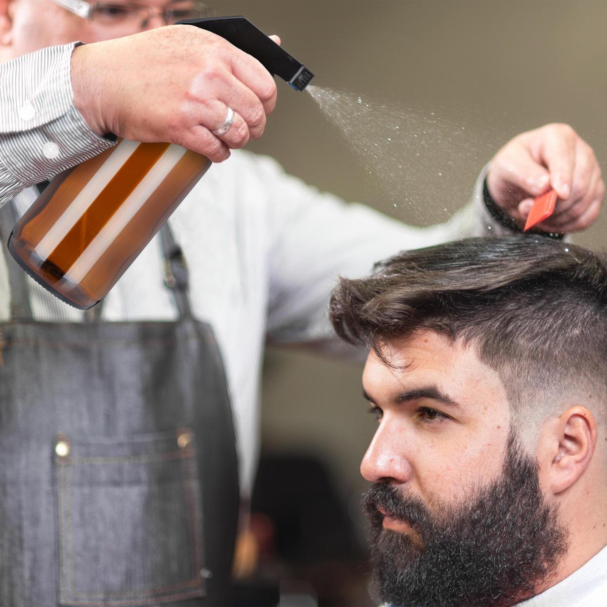 2xSPRÜHFLASCHE - Braun, Glas/Kunststoff (7/22/10cm) - Relaxdays