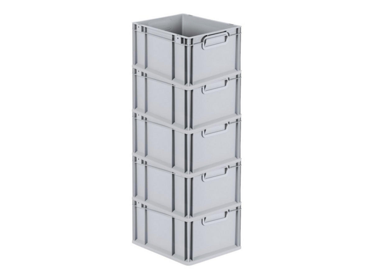 EUROBOX 5x Nextgen Economy Griffe Geschlossen 22x30x40cm 20 Liter - Grau, Kunststoff (30/22/40cm) - PROREGAL