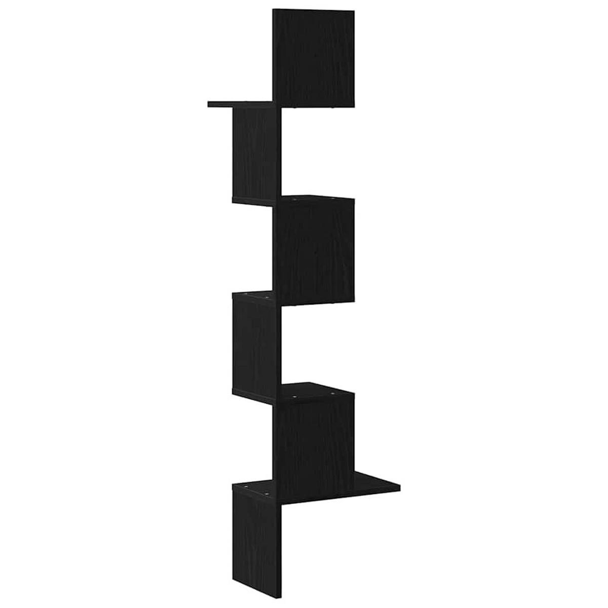 WANDREGAL für die Ecke 32/32/127,5 cm aus Holzwerkstoff Schwarz - Schwarz, Holz (32/127.5/32cm) - vidaXL