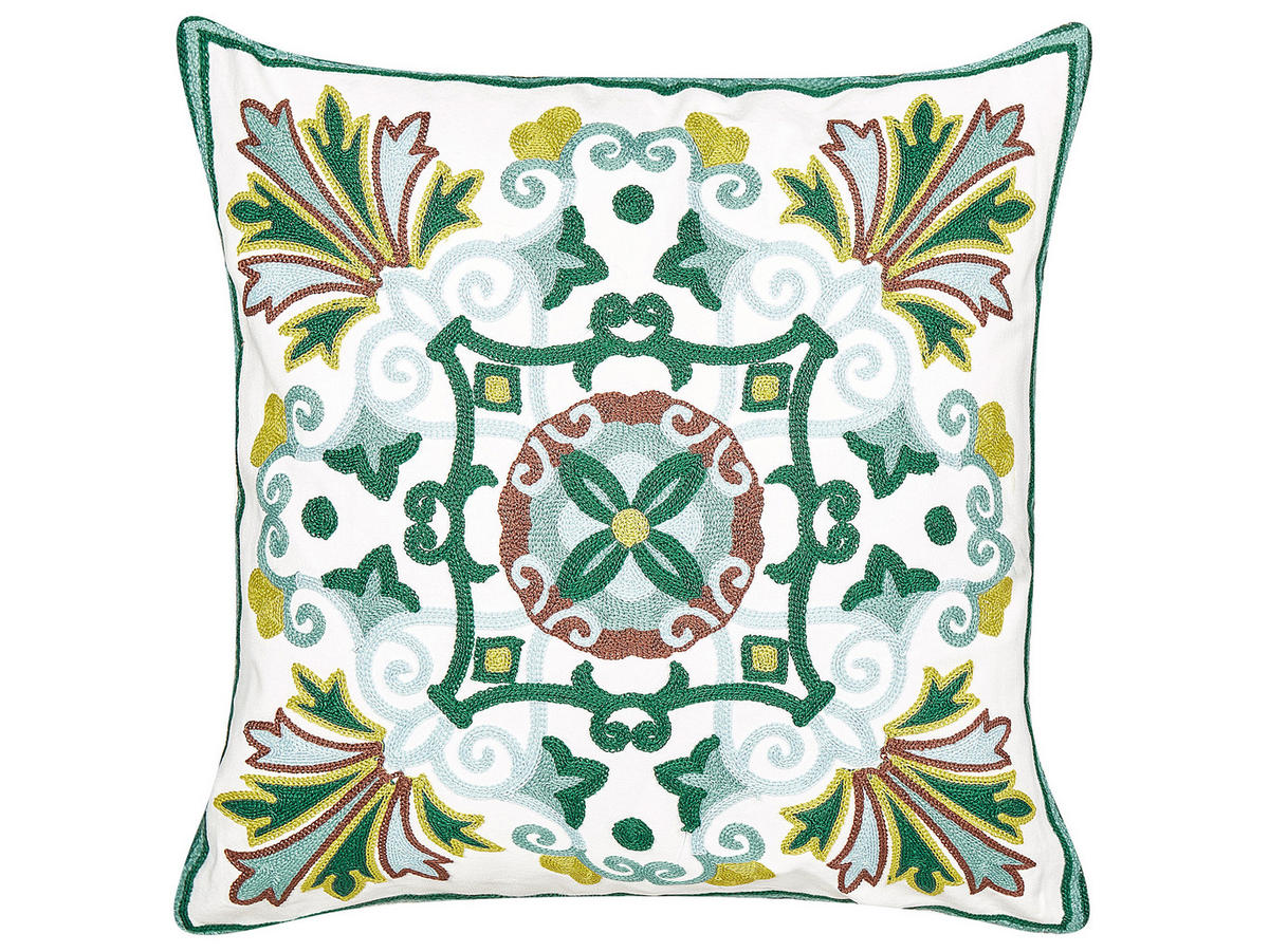 DEKOKISSEN 2er-Set Grün 45/45 cm Elanite - Grün, Textil (45/45cm) - Beliani
