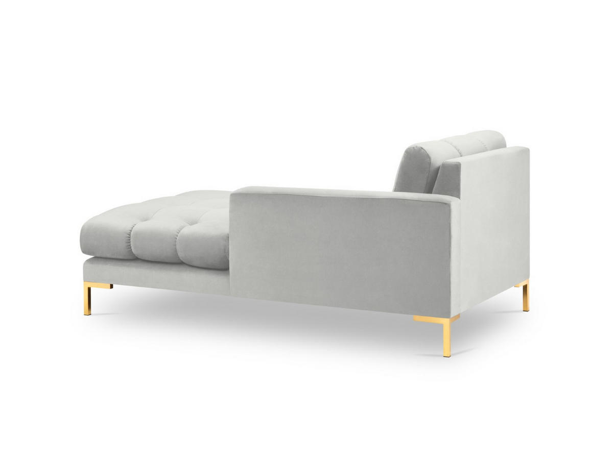 CHAISELONGUE rechts Mamaia aus Samt silber - Silberfarben, Textil (102/75/185cm) - Micadoni
