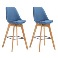 BARHOCKER Metz 2er Set 112x48x56 cm Blau - Blau, Textil (48/112/56cm) - furnicato