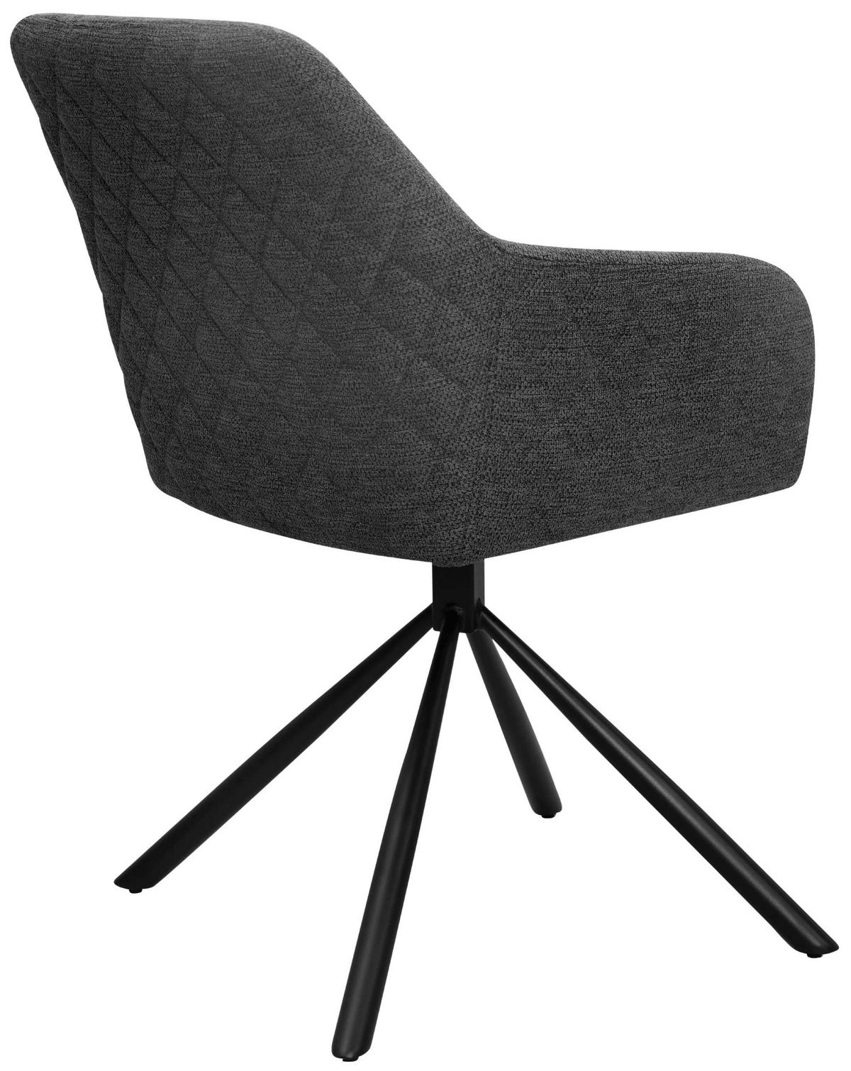 ESSZIMMERSTUHL Cuneo - Schwarz/Grau, Textil/Metall (56/85/60cm) - Mr. Deko