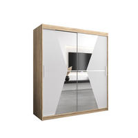 SCHWEBETÜRENSCHRANK 200/180/62 2-türig - Silberfarben/Weiß, Holz/Kunststoff (180/200/62cm) - Abiks Möbel