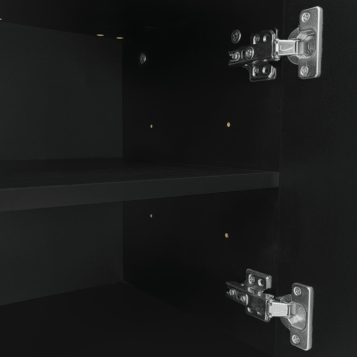 IN Schwarz Kleiderschrank-Set mit Schuhbank und Kissen, Schubladen und Türen, B60.5/T35.2/H180.5cm und B83/T35/H101cm - Goldfarben/Schwarz, Holzwerkstoff/Metall (60.5/180.5/35.2cm) - STILVORA