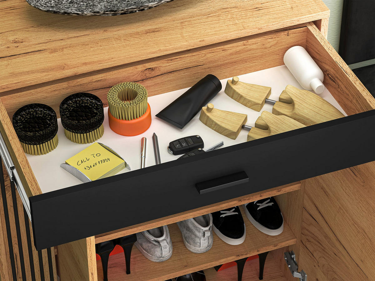 SIDEBOARD Vasco Eiche 70 cm - Eichefarben, Holzwerkstoff (70/90.9/33.4cm) - Homebook