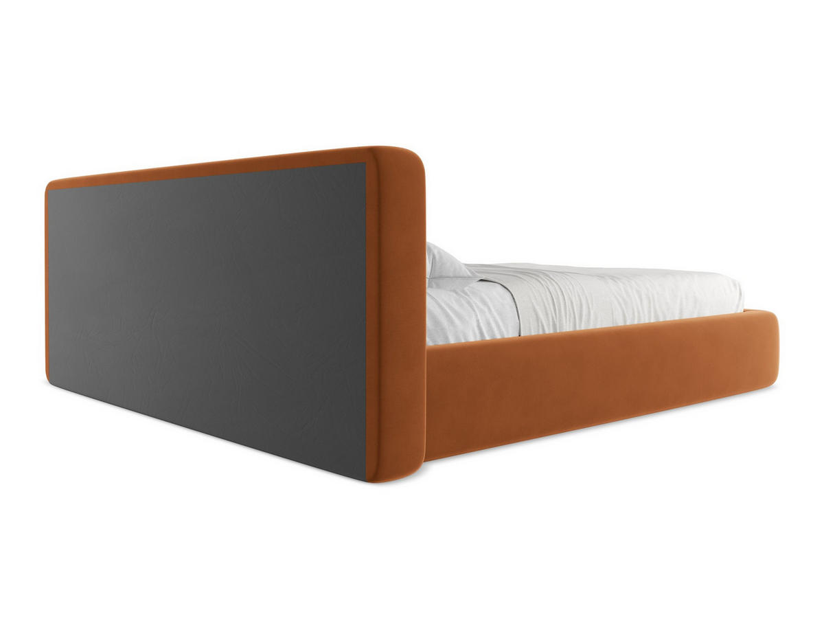 POLSTERBETT mit Bettkasten und Lattenrost 220x225 Orange - Terracotta/Schwarz, Kunststoff/Textil (180/200cm) - Makamii