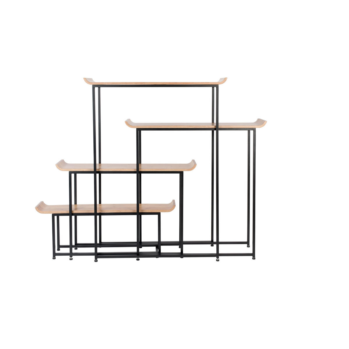 STANDREGAL Flodka Metall/ Holz - Schwarz, Holz (200/147.5/375cm) - Zuiver