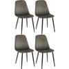 STUHL 4er Set Samt anthrazit - Anthrazit/Schwarz, Textil/Metall (45/88/54cm) - CLP