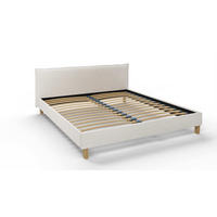 POLSTERBETT Arles 180/200 cm Boucle Stoff - Hellbraun/Weiß, Holz/Textil (180/200cm) - S-Style Möbel